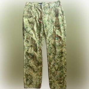 Pilcro Green Floral Low Rise Pants Size 29
